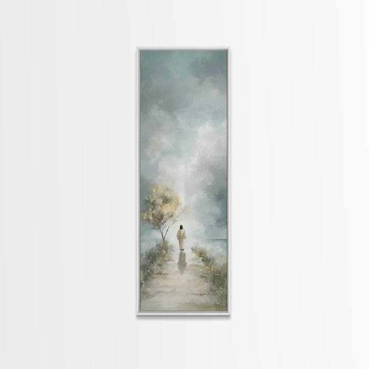 Light Of Promise – Framed Canvas Print – Christian Art Canvas – Tall Narrow Wall Art – Vintage Christian Art – Jesus Painting – Christmas A