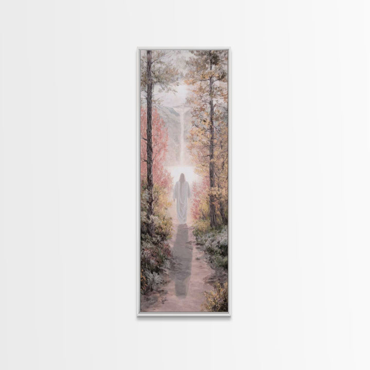 Walk Of Grace | Framed Canvas Print | Christian Wall Art | Skinny Art | Modern Christian Art | Jesus Painting | Christian Christmas Art