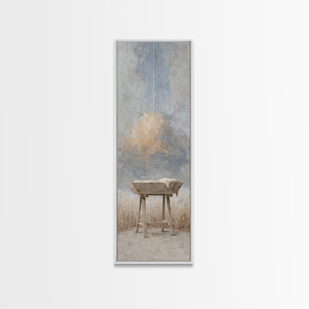 Starborn Hope | Framed Canvas Print | Christian Art Canvas | Narrow Art | Christian Christmas Art | Modern Christian Art | Christmas Wall A