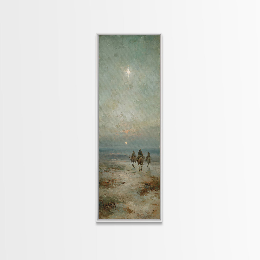 Desert Star Rising – Framed Canvas Print – Christian Art Canvas – Tall Narrow Wall Art – Christmas Art Prints – Christian Wall Art – Moody