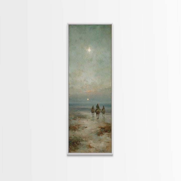 Desert Star Rising – Framed Canvas Print – Christian Art Canvas – Tall Narrow Wall Art – Christmas Art Prints – Christian Wall Art – Moody