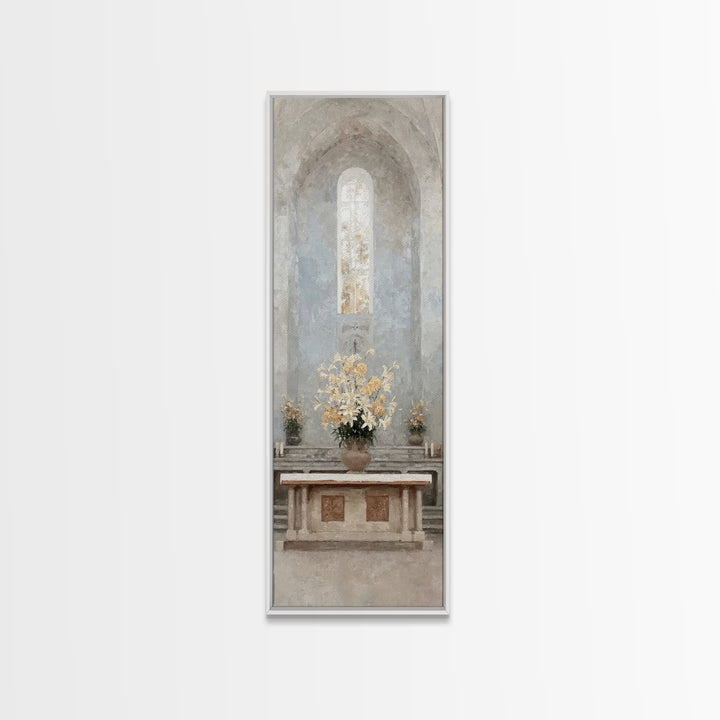 Sacred Stillness - Framed Canvas Print - Tall Skinny Art Print - Christian Art Canvas - Christian Wall Art - Christian Art - Christian Gift