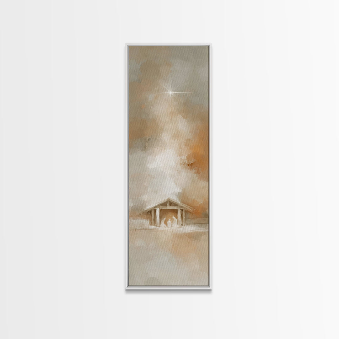 Star Of Bethlehem – Framed Canvas Print – Tall Narrow Wall Art – Christian Christmas Art – Christian Art Canvas – Christmas Wall Art – Chri