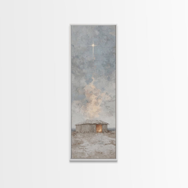 Guiding Winter Star | Framed Canvas Print | Narrow Art | Christian Christmas Art | Christmas Art Work | Christian Wall Art | Christian Art