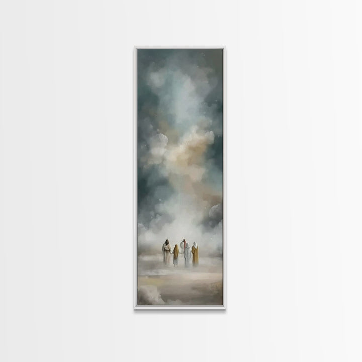 Celestial Gathering, Framed Canvas Print, Tall Skinny Art Print, Christian Art Canvas, Jesus Art Print, Christian Wall Art, Modern Christia