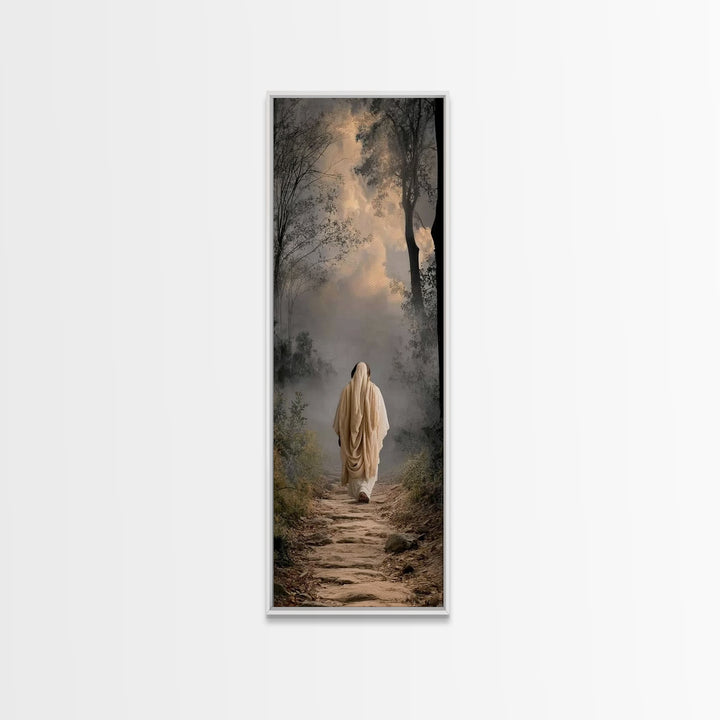 Solitary Path | Framed Canvas Print | Skinny Art | Christian Art Canvas | Jesus Art Print | Minimalist Christian Art | Christian Decor