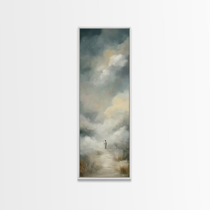 Lone Pilgrim – Framed Canvas Print – Narrow Art – Christian Painting – Jesus Canvas Art – Subtle Christian Art – Christian Christmas Art