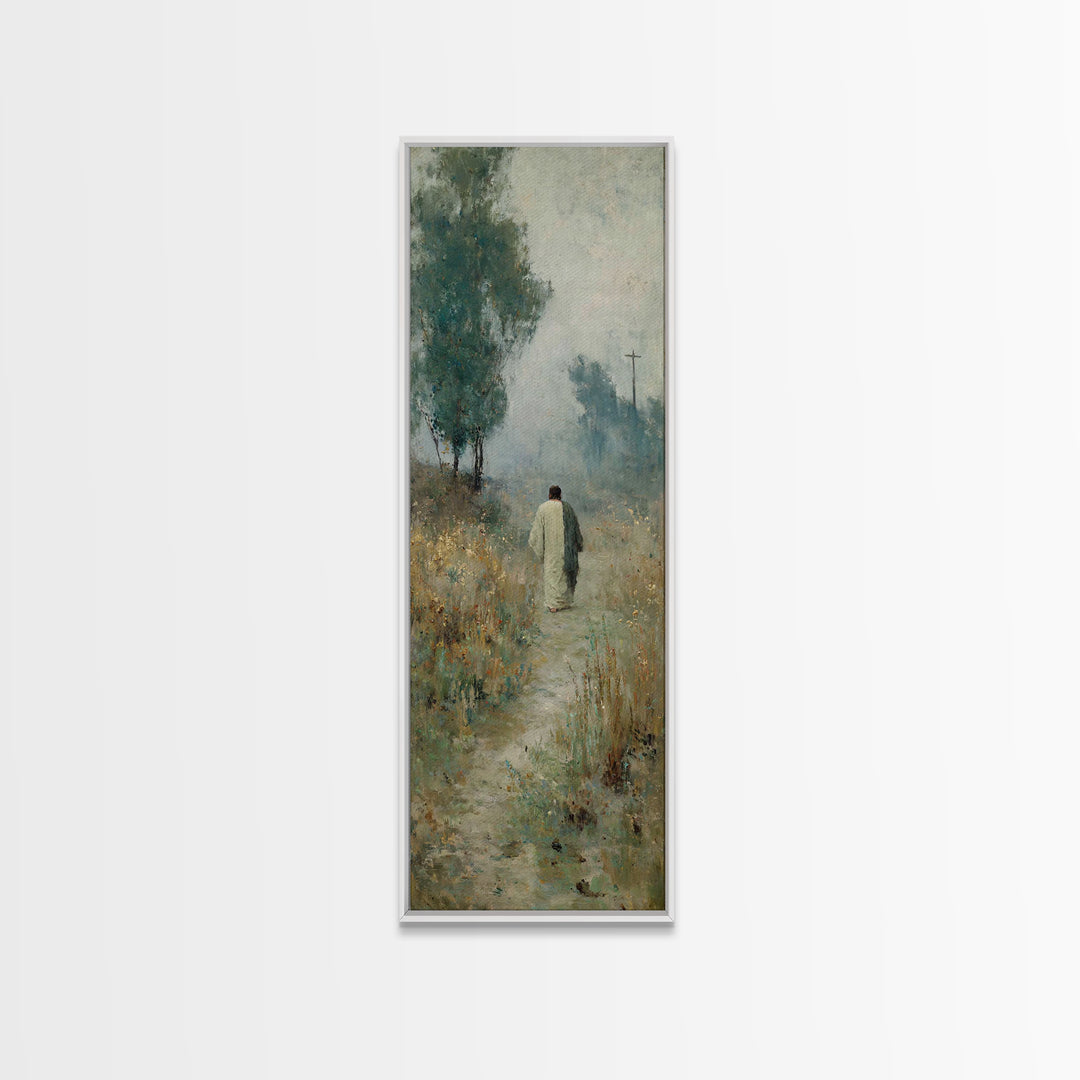 Silent Field Hope, Framed Canvas Print, Christian Art Canvas, Jesus Painting, Christian Wall Art, Skinny Art, Christian Christmas Art