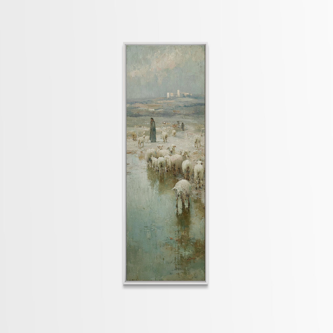 Star Of Bethlehem, Framed Canvas Print, Christian Wall Art, Christian Art Canvas, Jesus Painting, Narrow Art, Christian Christmas Art