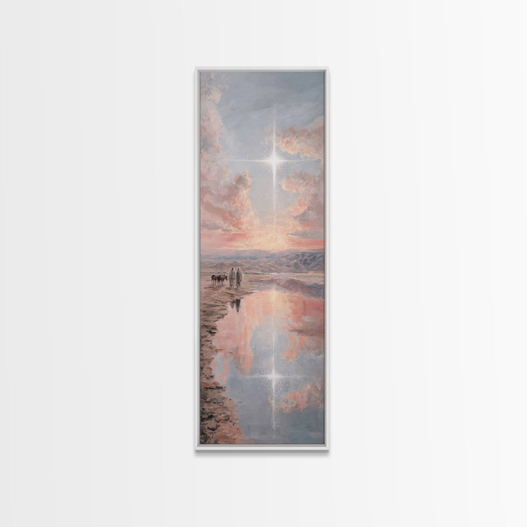 Reflections Of Calling | Framed Canvas Print | Christian Art Canvas | Jesus Painting | Christian Wall Art | Skinny Art | Christmas Art