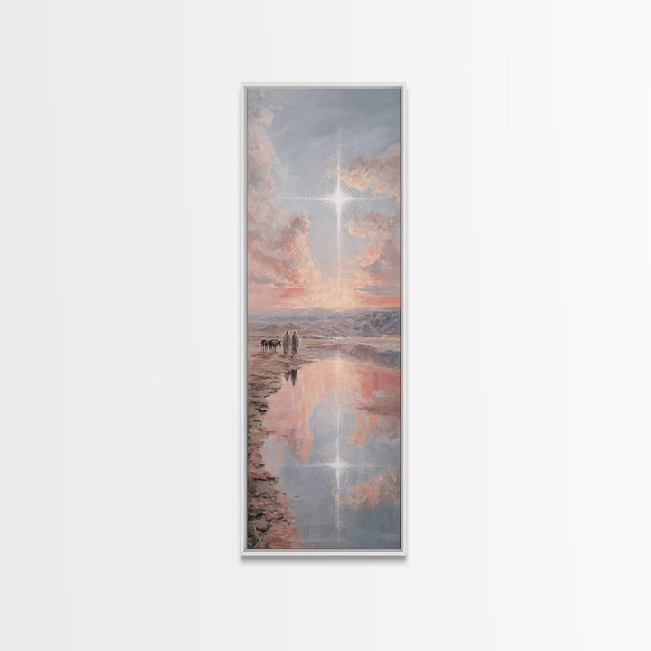 Reflections Of Calling | Framed Canvas Print | Christian Art Canvas | Jesus Painting | Christian Wall Art | Skinny Art | Christmas Art
