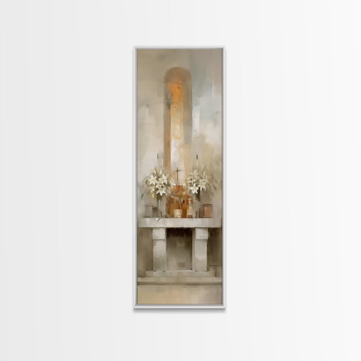 Sacred Altar Light – Framed Canvas Print – Tall Narrow Wall Art – Christian Art Canvas – Christian Wall Art – Christian Art – Christian Dec