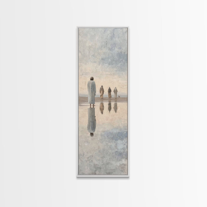 Distant Fellowship Light – Framed Canvas Print – Christian Wall Art – Christian Art Canvas – Jesus Painting – Tall Narrow Wall Art – Christ