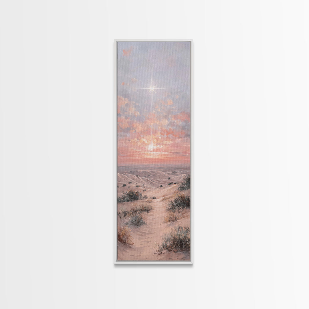 Radiant Desert Star, Framed Canvas Print, Christian Christmas Art, Christian Wall Art, Narrow Art, Christian Art Canvas, Christmas Art Prin
