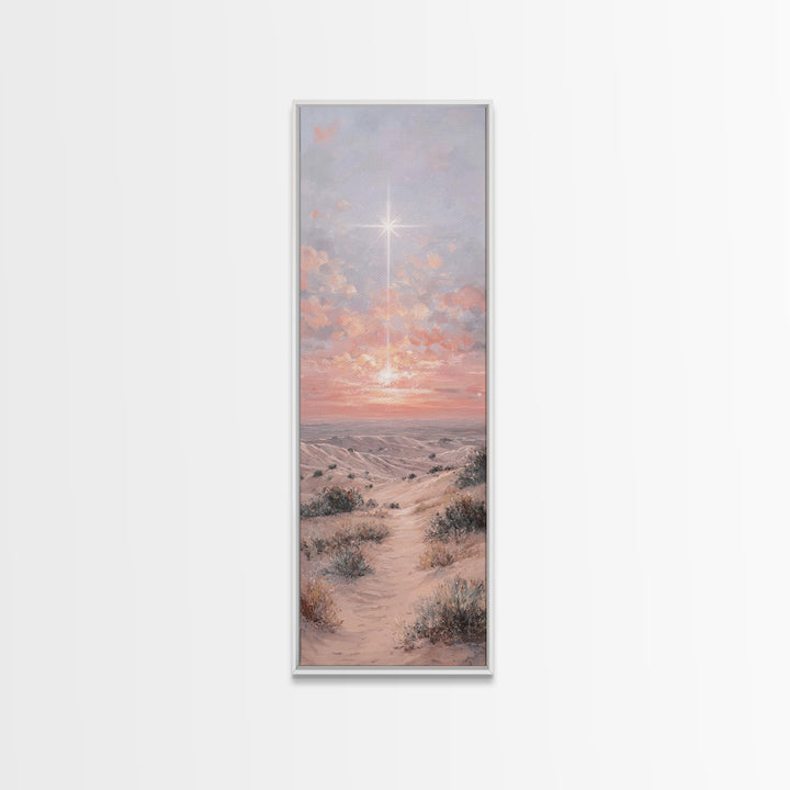 Radiant Desert Star, Framed Canvas Print, Christian Christmas Art, Christian Wall Art, Narrow Art, Christian Art Canvas, Christmas Art Prin