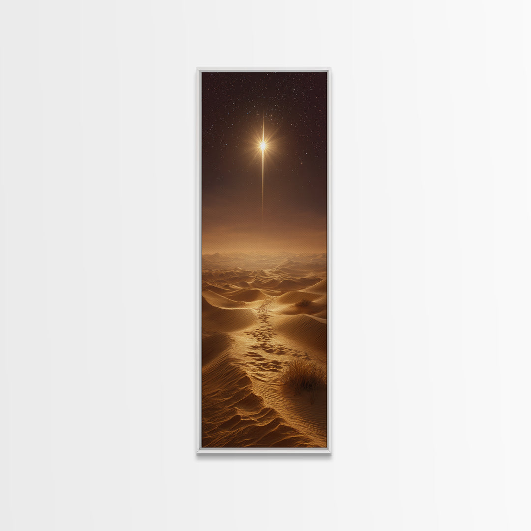 Wise Journey Star – Framed Canvas Print – Christian Art Canvas – Christmas Art – Christian Wall Art – Skinny Art – Christian Christmas Art