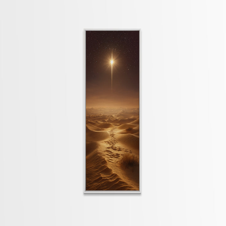 Wise Journey Star – Framed Canvas Print – Christian Art Canvas – Christmas Art – Christian Wall Art – Skinny Art – Christian Christmas Art
