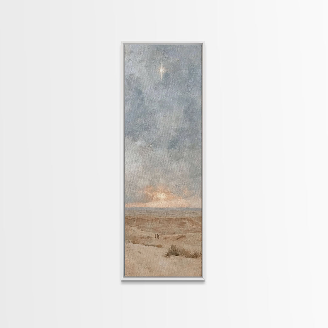 Horizon Star Peace, Framed Canvas Print, Christian Christmas Art, Christian Wall Art, Narrow Art, Christian Art Canvas, Christmas Wall Art