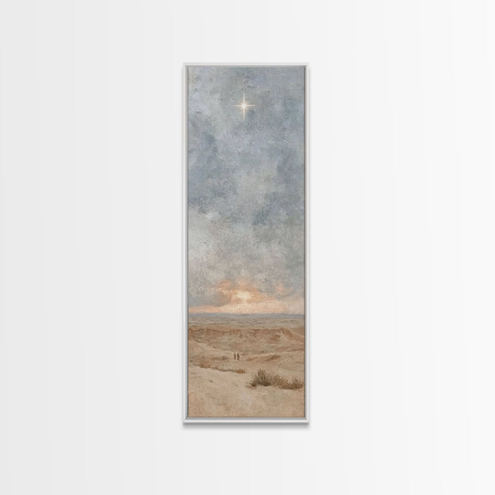 Horizon Star Peace, Framed Canvas Print, Christian Christmas Art, Christian Wall Art, Narrow Art, Christian Art Canvas, Christmas Wall Art