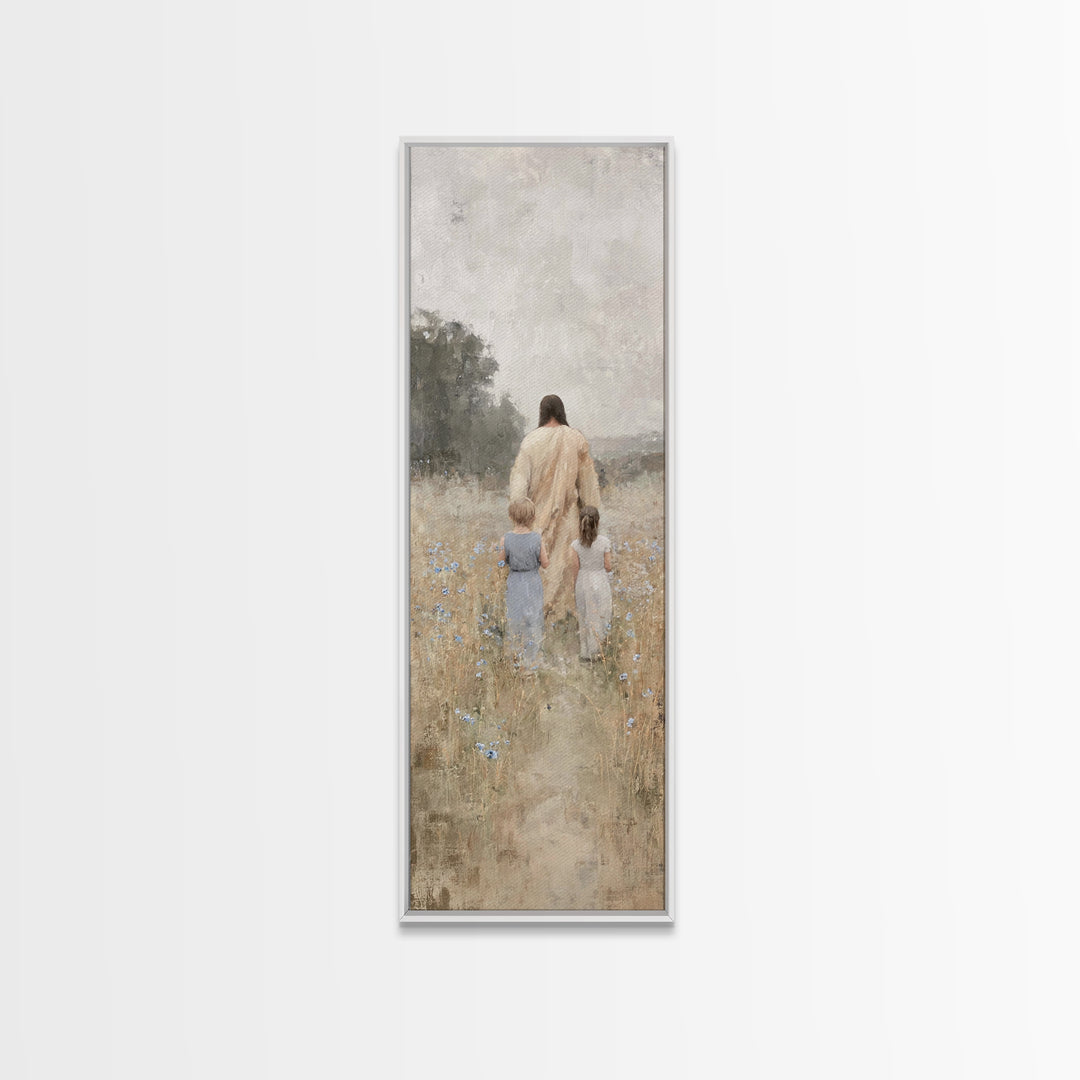 Fields of Mercy – Framed Canvas Print, Tall Skinny Art Print, Christian Art, Christian Wall Art, Jesus Painting, Christian Art Canvas