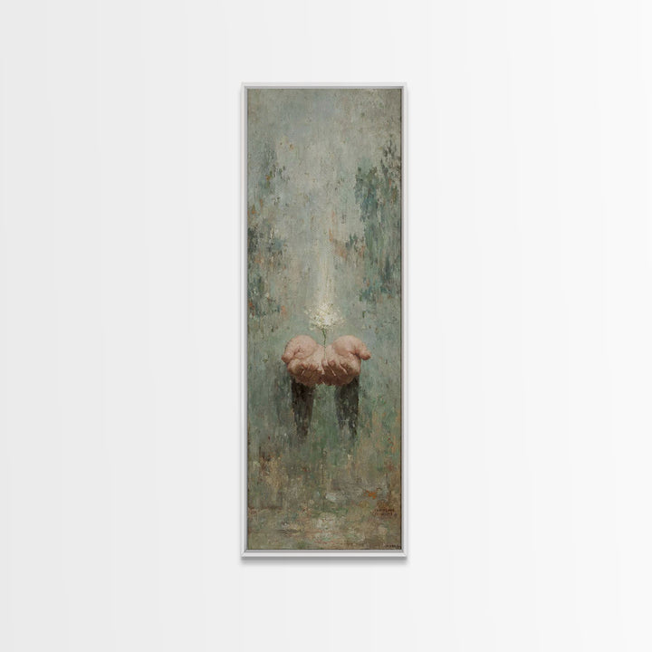 Bloom Of Grace – Framed Canvas Print – Skinny Art – Christian Wall Art – Christian Art Canvas – Vintage Christian Art – Christian Christmas