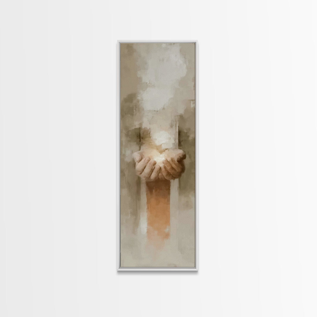 Gift Of Radiance – Framed Canvas Print – Tall Narrow Wall Art – Christian Art Canvas – Minimalist Christian Art – Christian Wall Art – Jesu
