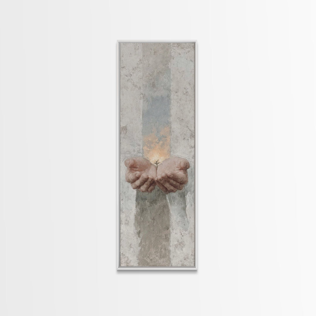 Seed Of Hope – Framed Canvas Print – Narrow Art – Christian Art Canvas – Christian Wall Art – Modern Christian Art – Unique Christian Art