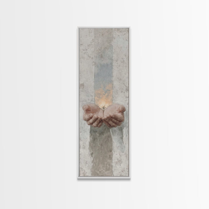 Seed Of Hope – Framed Canvas Print – Narrow Art – Christian Art Canvas – Christian Wall Art – Modern Christian Art – Unique Christian Art