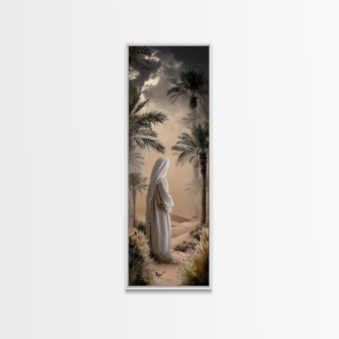 Desert Messiah – Framed Canvas Print – Tall Skinny Art Print – Jesus Painting – Christian Art Canvas – Christian Art – Christian Wall Art