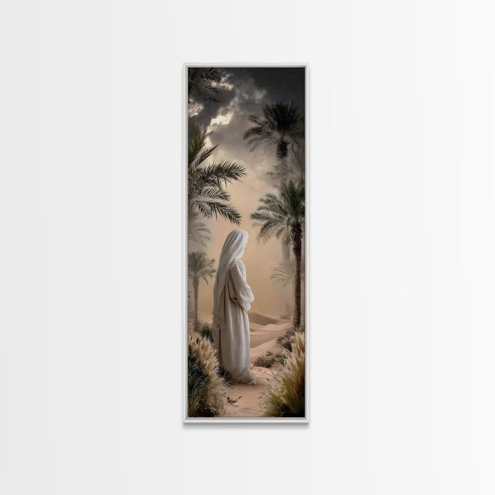 Desert Messiah – Framed Canvas Print – Tall Skinny Art Print – Jesus Painting – Christian Art Canvas – Christian Art – Christian Wall Art