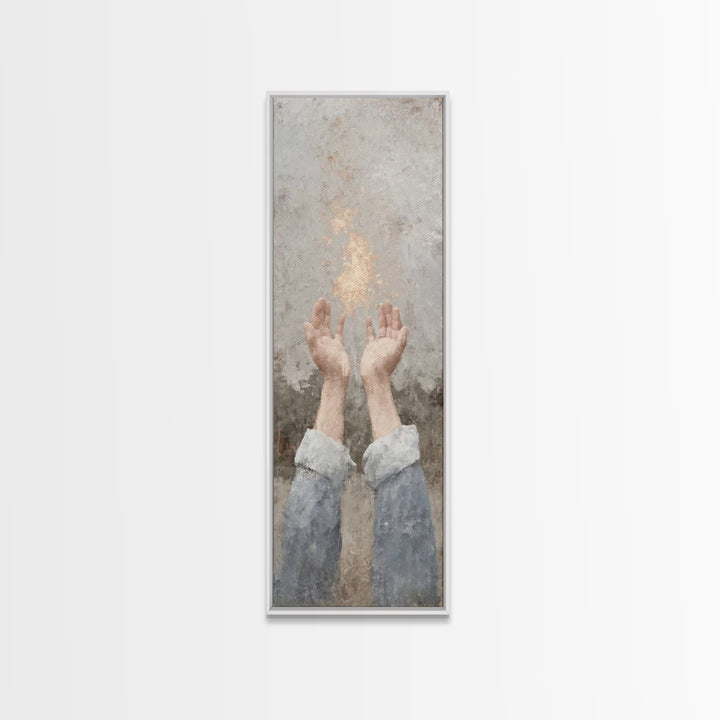 Hope In The Heavens – Framed Canvas Print – Tall Narrow Wall Art – Christian Art Print – Christian Wall Art – Jesus Painting – Christian De