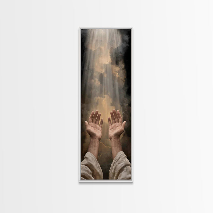Ascension Glory – Framed Canvas Print – Skinny Art – Christian Wall Art – Christian Painting – Christian Art Gift – Christmas Art