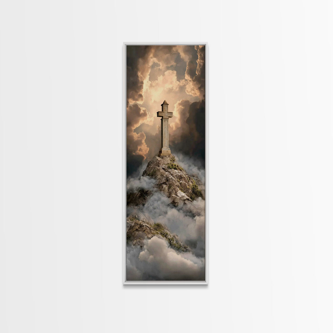 Crown Of Faith – Framed Canvas Print – Tall Skinny Art Print – Christian Wall Art – Christian Art – Christmas Art – Christian Painting