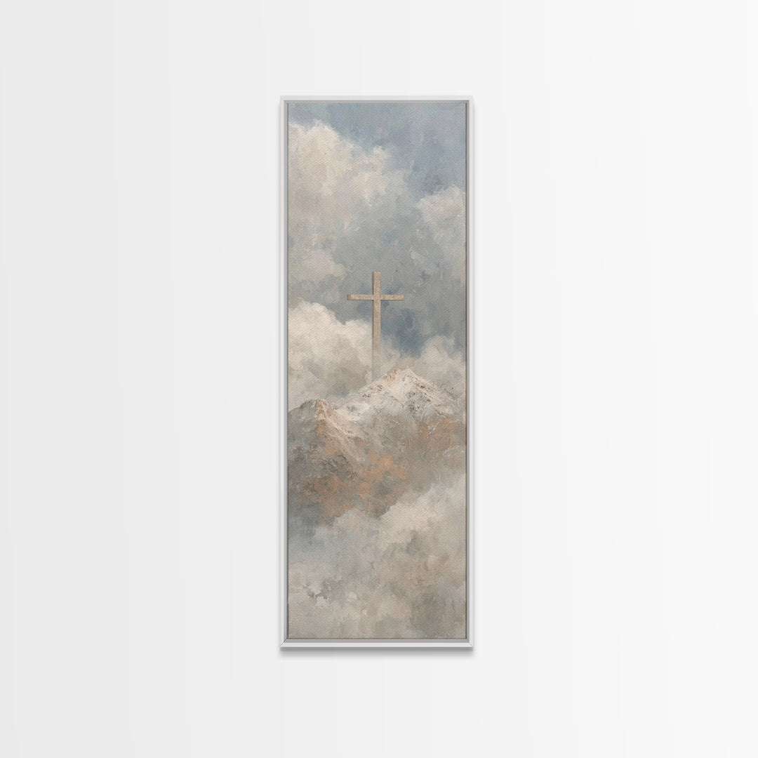 Summit Of Salvation – Framed Canvas Print – Narrow Art – Christian Art Canvas – Christian Painting – Christian Decor – Christian Christmas