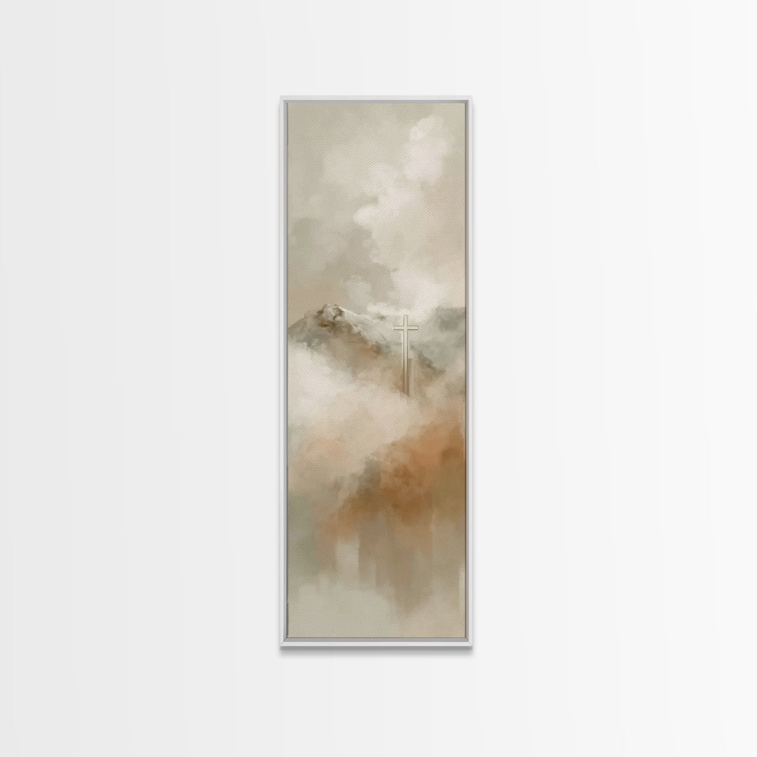 Cross Of Eternity – Framed Canvas Print – Tall Narrow Wall Art – Christian Painting – Christian Art – Christian Art Print – Christmas Art