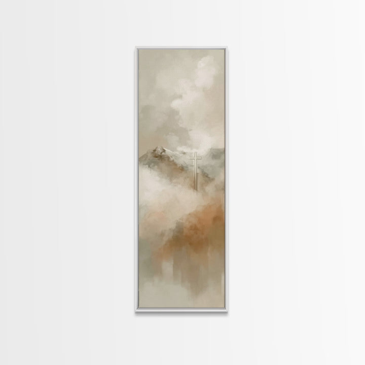 Cross Of Eternity – Framed Canvas Print – Tall Narrow Wall Art – Christian Painting – Christian Art – Christian Art Print – Christmas Art