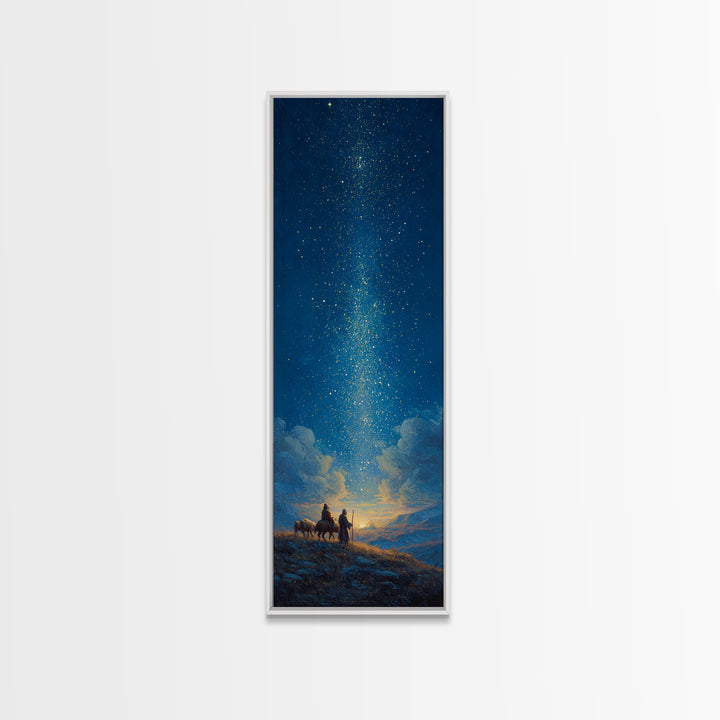Glory In The Clouds – Framed Canvas Print – Tall Skinny Art Print – Christian Art Canvas – Christian Art Work – Christian Painting – Christ