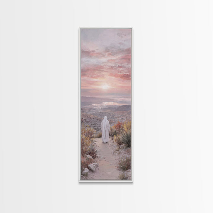 Valley Of Peace – Framed Canvas Print – Tall Narrow Wall Art – Christian Art – Christian Art Canvas – Jesus Painting – Christian Wall Art