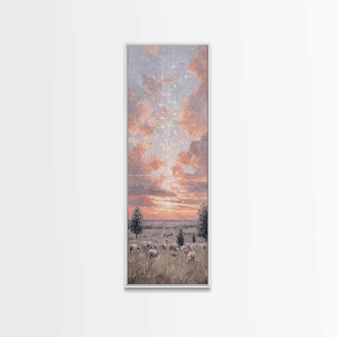 Morning Of Mercy - Framed Canvas Print - Christian Art Canvas - Tall Narrow Wall Art - Christian Wall Art - Jesus Painting - Christian Chri