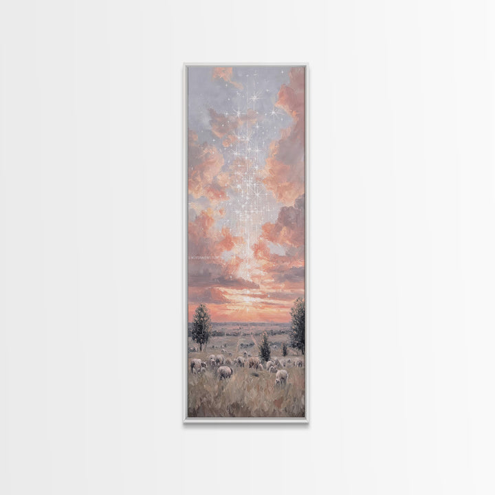 Morning Of Mercy - Framed Canvas Print - Christian Art Canvas - Tall Narrow Wall Art - Christian Wall Art - Jesus Painting - Christian Chri