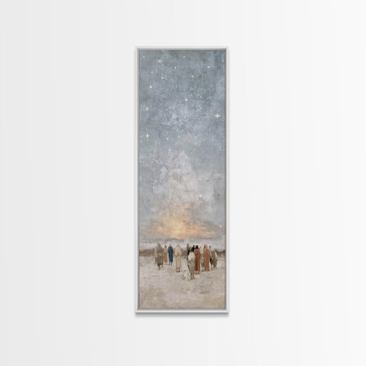 Star Of Peace - Framed Canvas Print - Christian Christmas Art - Christian Art Canvas - Jesus Painting - Christian Wall Art - Narrow Art - C