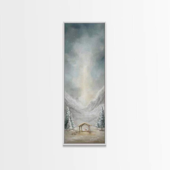 Holy Night Sky - Framed Canvas Print - Christian Christmas Art - Christian Art - Skinny Art - Jesus Painting - Christian Art Canvas - Chris
