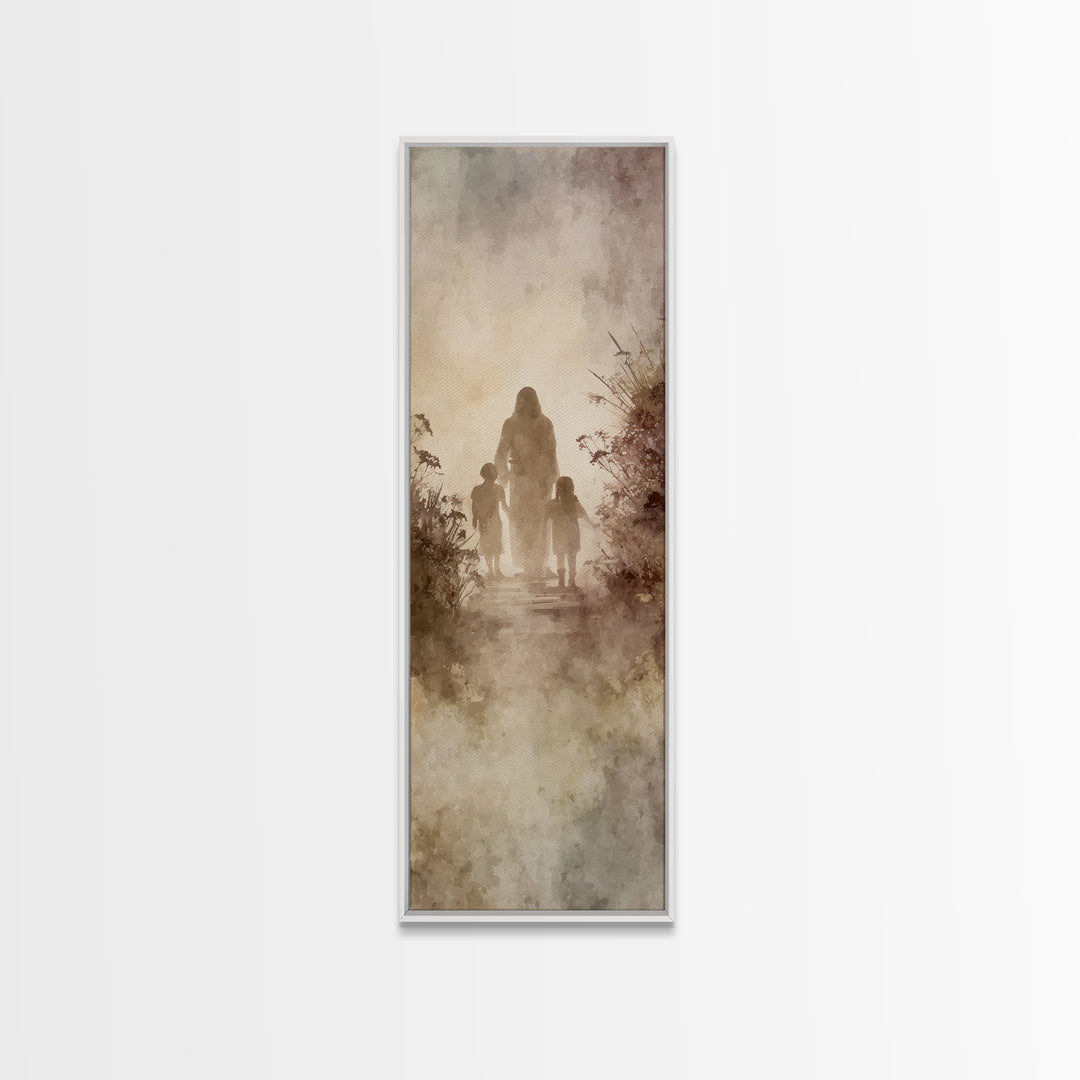 Light Of Mercy – Framed Canvas Print – Christian Art Canvas – Jesus Painting – Christian Wall Art – Narrow Art – Christian Christmas Art