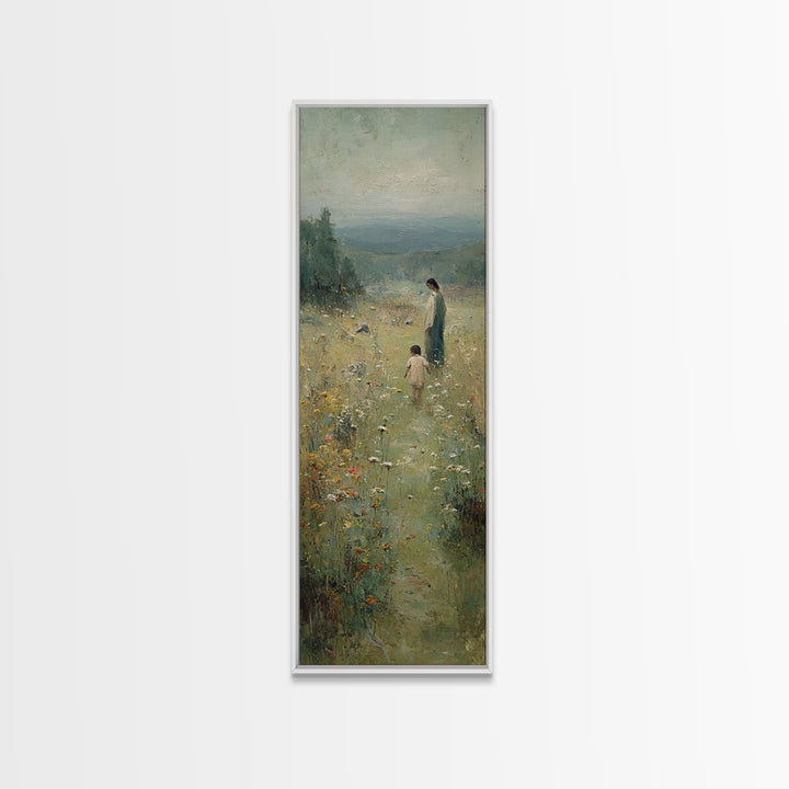 Garden Of Hope, Framed Canvas Print, Christian Wall Art, Jesus Painting, Christian Art Canvas, Tall Narrow Wall Art, Christian Decor