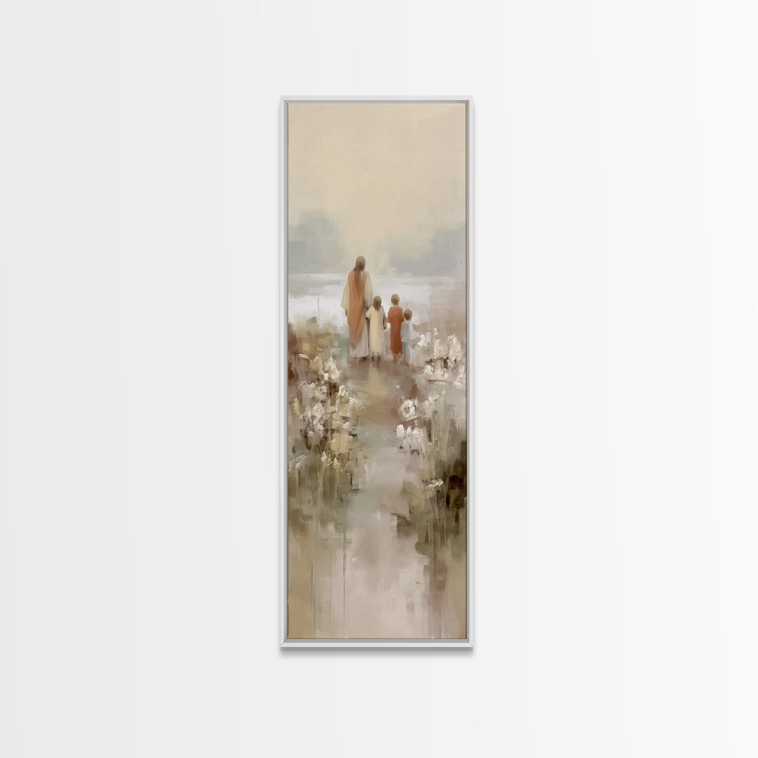 Fields Of Promise – Framed Canvas Print – Christian Wall Art – Christian Art Canvas – Jesus Painting – Tall Skinny Art Print