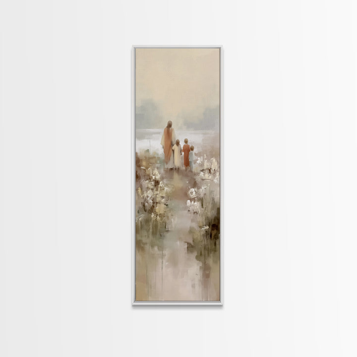 Fields Of Promise – Framed Canvas Print – Christian Wall Art – Christian Art Canvas – Jesus Painting – Tall Skinny Art Print
