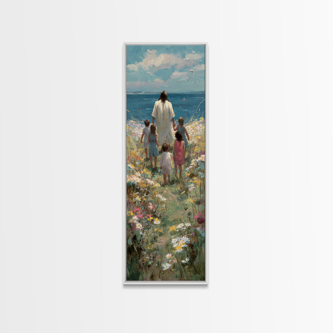 Children Of Light | Framed Canvas Print | Christian Wall Art | Christian Art Canvas | Jesus Painting | Tall Narrow Wall Art