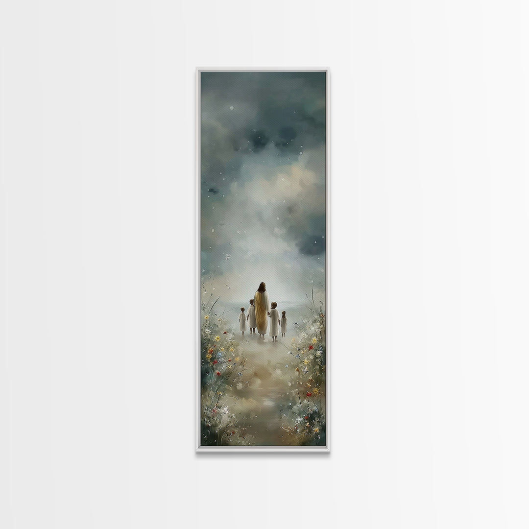 Heavenly Path – Framed Canvas Print – Christian Wall Art – Christian Art Canvas – Jesus Painting – Skinny Art – Christian Christmas Art