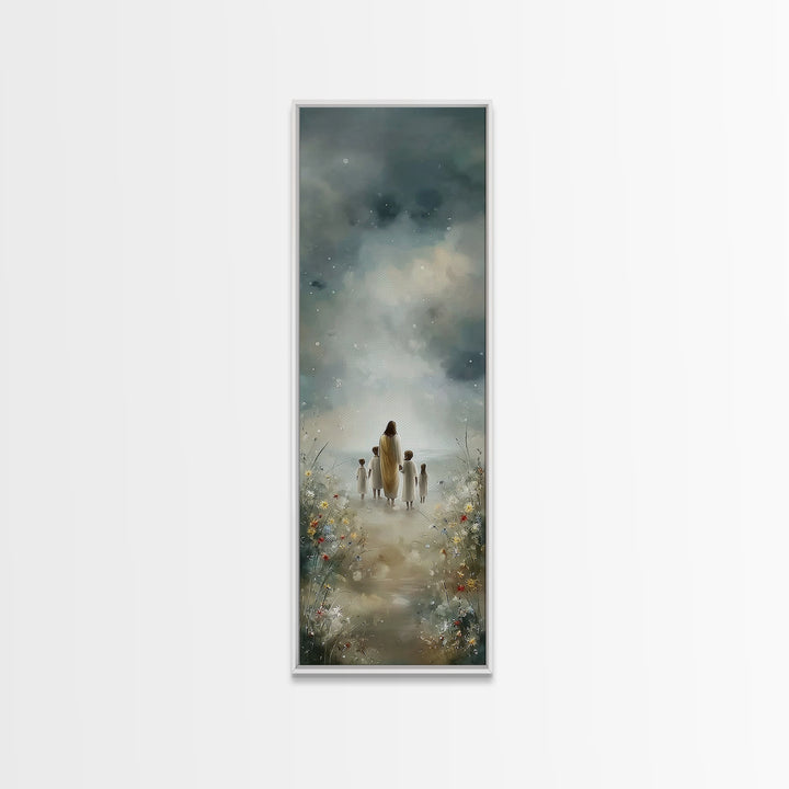 Heavenly Path – Framed Canvas Print – Christian Wall Art – Christian Art Canvas – Jesus Painting – Skinny Art – Christian Christmas Art