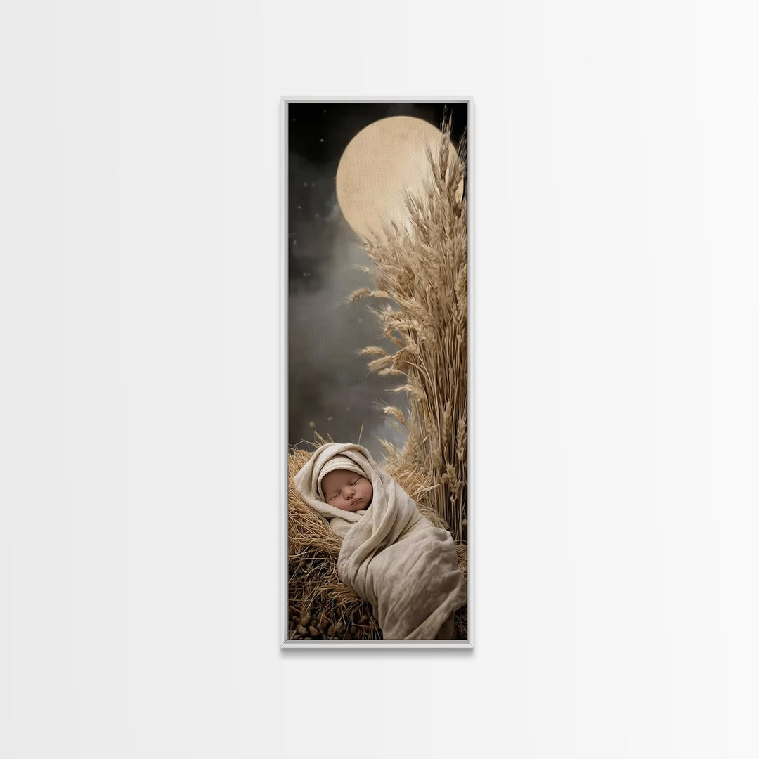 Radiant Holy Child, Framed Canvas Print, Christian Wall Art, Christian Art Canvas, Jesus Painting, Tall Narrow Wall Art